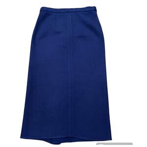 Sonia Rykiel Blue Wool Midi Skirt (Made in France)